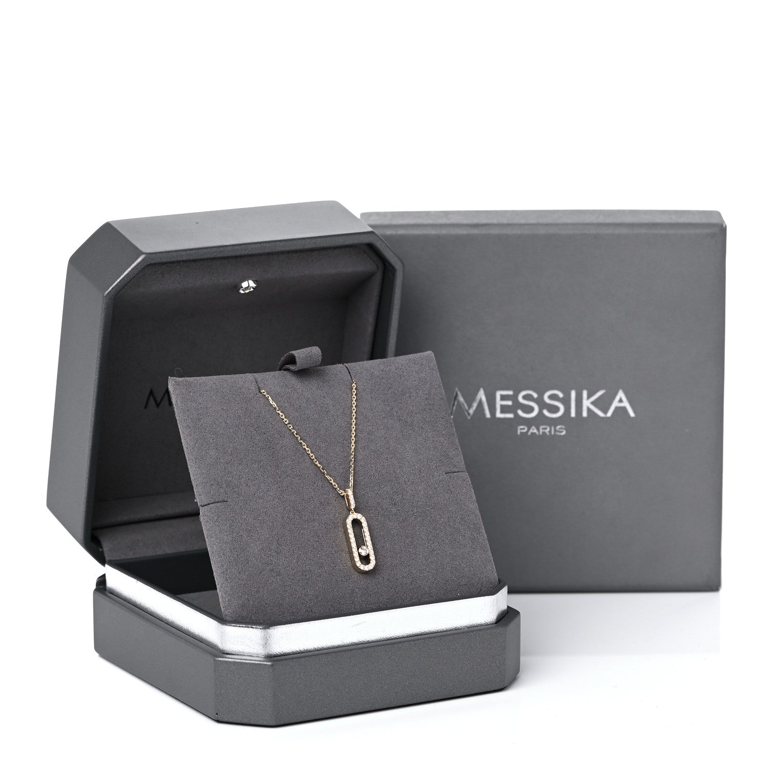 Messika 18K Yellow Gold Diamond LM Move Uno Pave Pendant Necklace 6 of 6