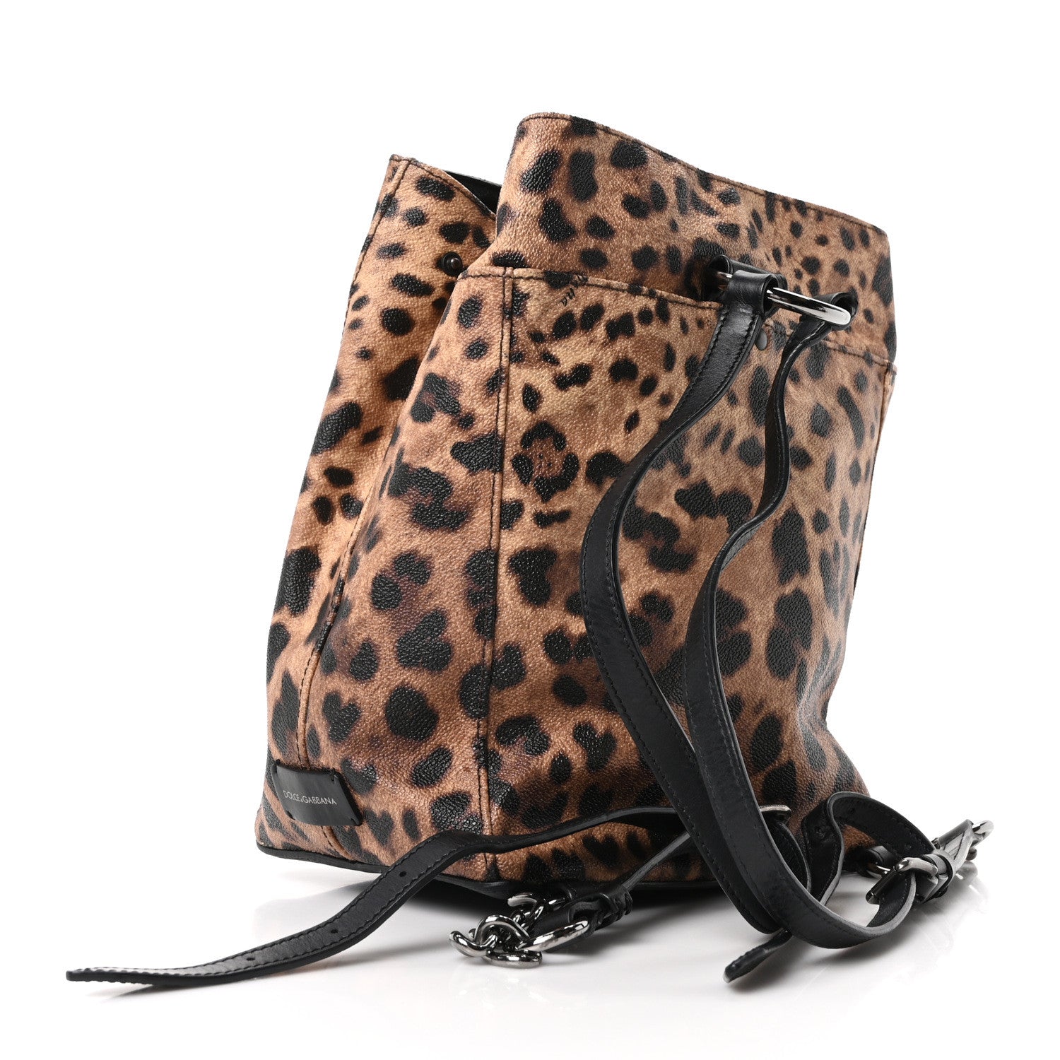 Dolce & Gabbana Dauphine Leopard Print Backpack Black 3 of 9