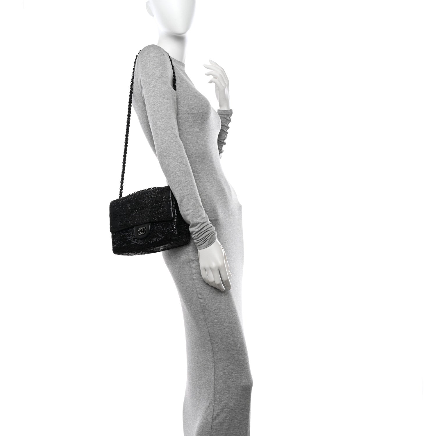 Chanel Sequin Lambskin Medium Moonlight on Water Flap Black 2 of 11