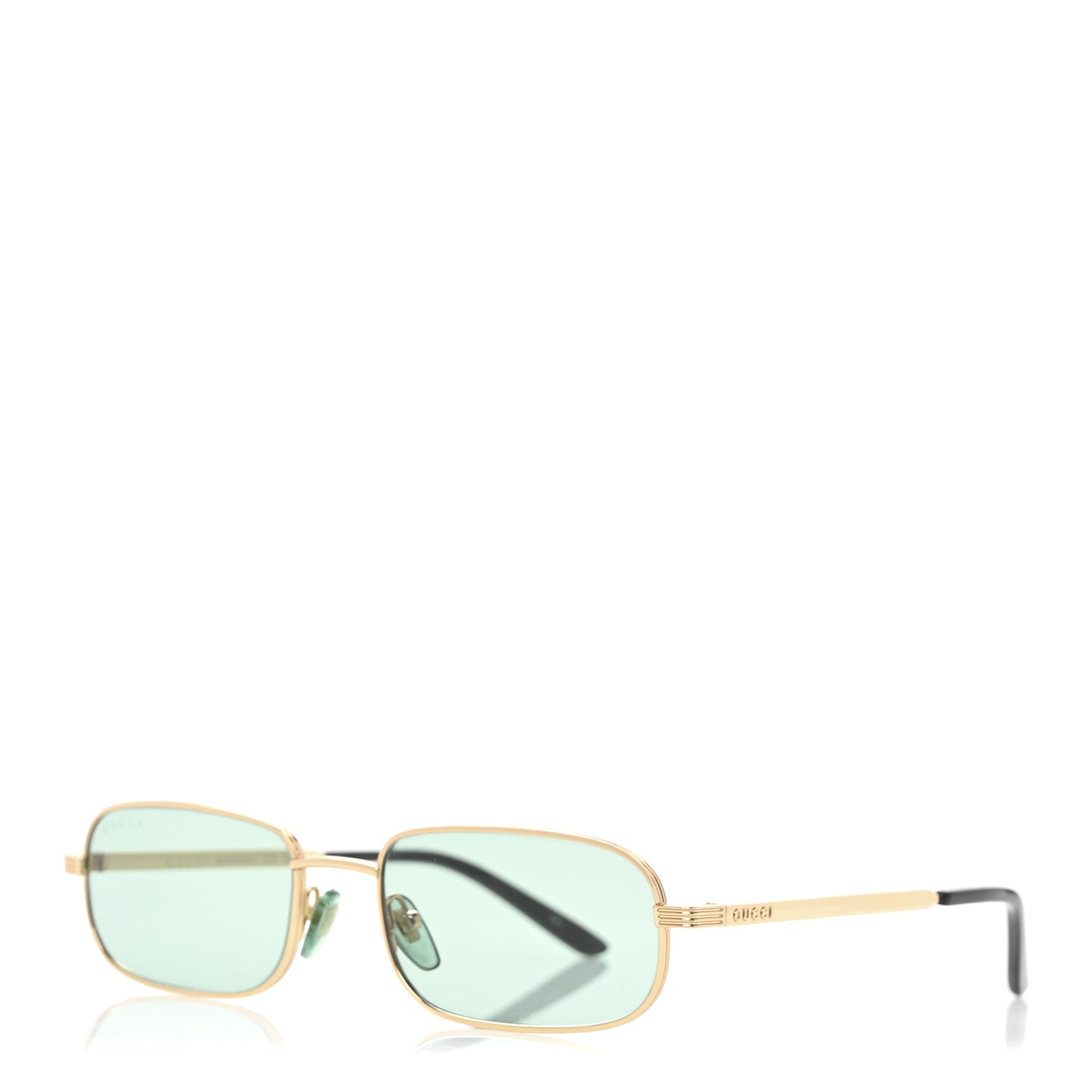 Metal Rectangular Sunglasses GG1457S Green Gold
