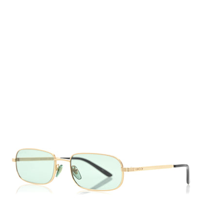 Gucci Metal Rectangular Sunglasses GG1457S Green Gold 1 of 9
