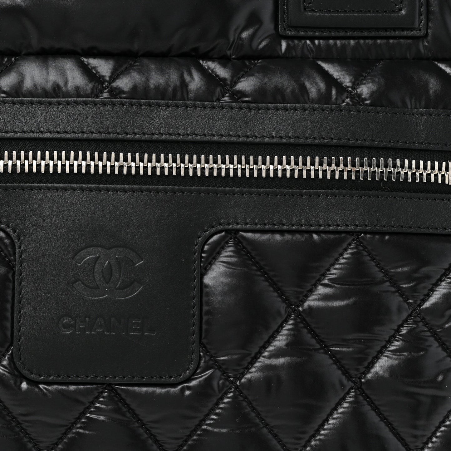 Nylon Quilted Large Coco Cocoon Tote Black