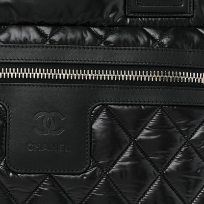 Chanel Nylon Quilted Large Coco Cocoon Tote Black 8 of 10