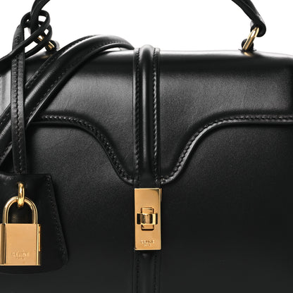 Celine Satinated Calfskin Mini 16 Top Handle Bag Black 17 of 29