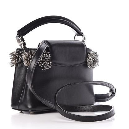 Louis Vuitton Smooth Calfskin Crystal Capucines Mini Black 3 of 8