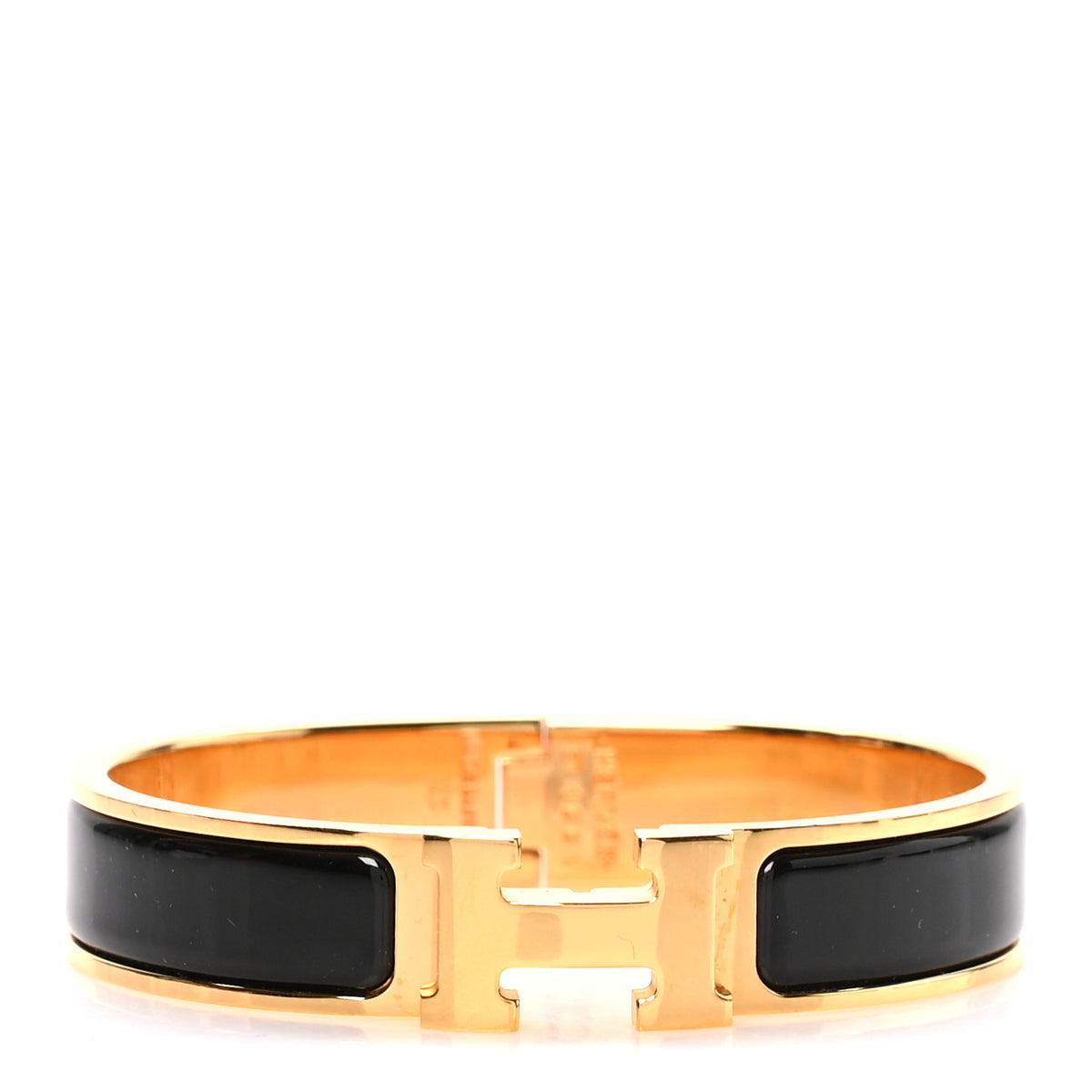 Hermes Enamel Narrow Clic Clac H Bracelet PM Black 1 of 5