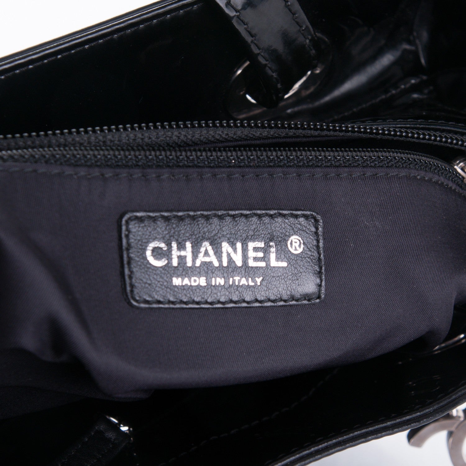 Chanel Vinyl Quilted Small Paris Biarritz Tote Black 7 of 9