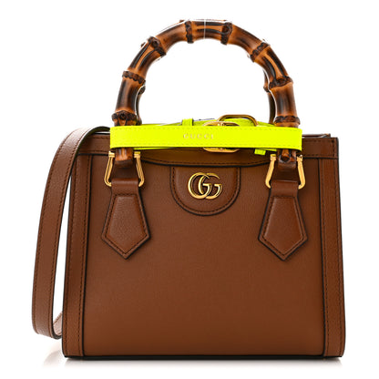 Gucci Wonka Grain Calfskin Mini Diana Tote Bag Cuir Yellow Fluo 1 of 11