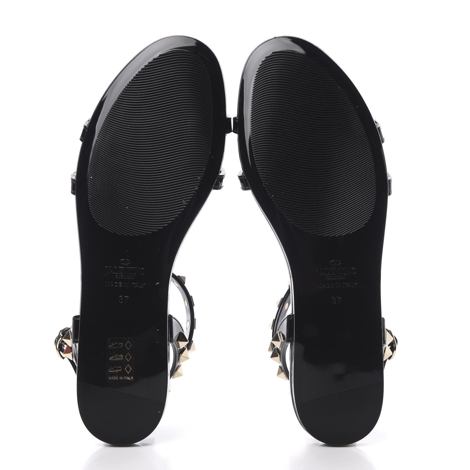 Valentino Garavani PVC Jelly Rockstud Caged Sandals 37 Black 5 of 8
