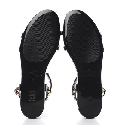 Valentino Garavani PVC Jelly Rockstud Caged Sandals 37 Black 5 of 8