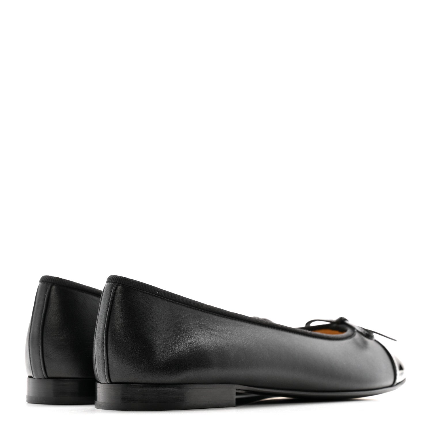 Chanel Lambskin Patent Cap Toe Ballerina Flats 39.5 Black 5 of 10
