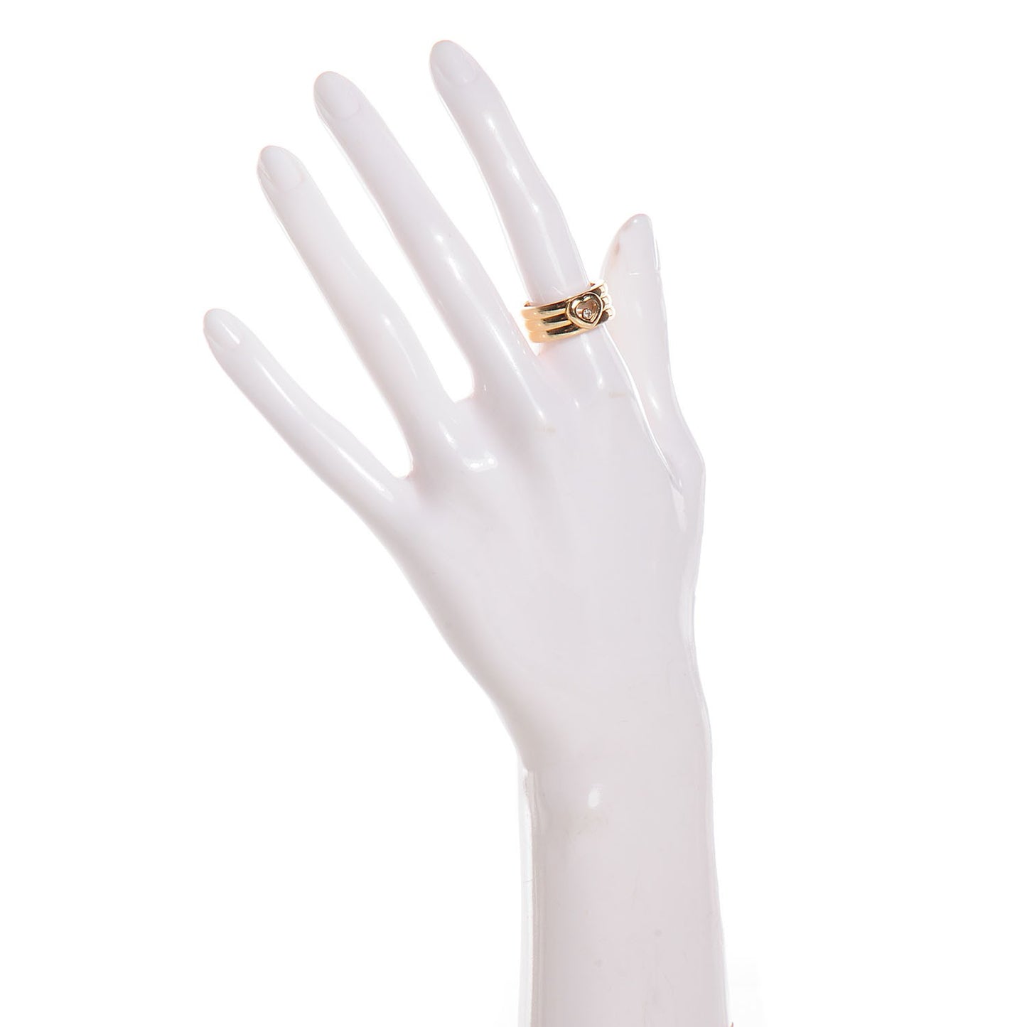 18k Yellow Gold 10mm Happy Diamonds Heart Ring 6.75