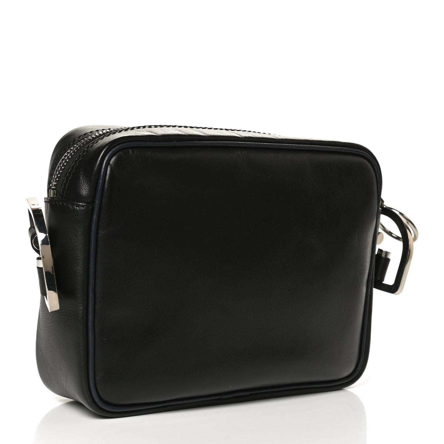 Calfskin Logo Crossbody Bag Black