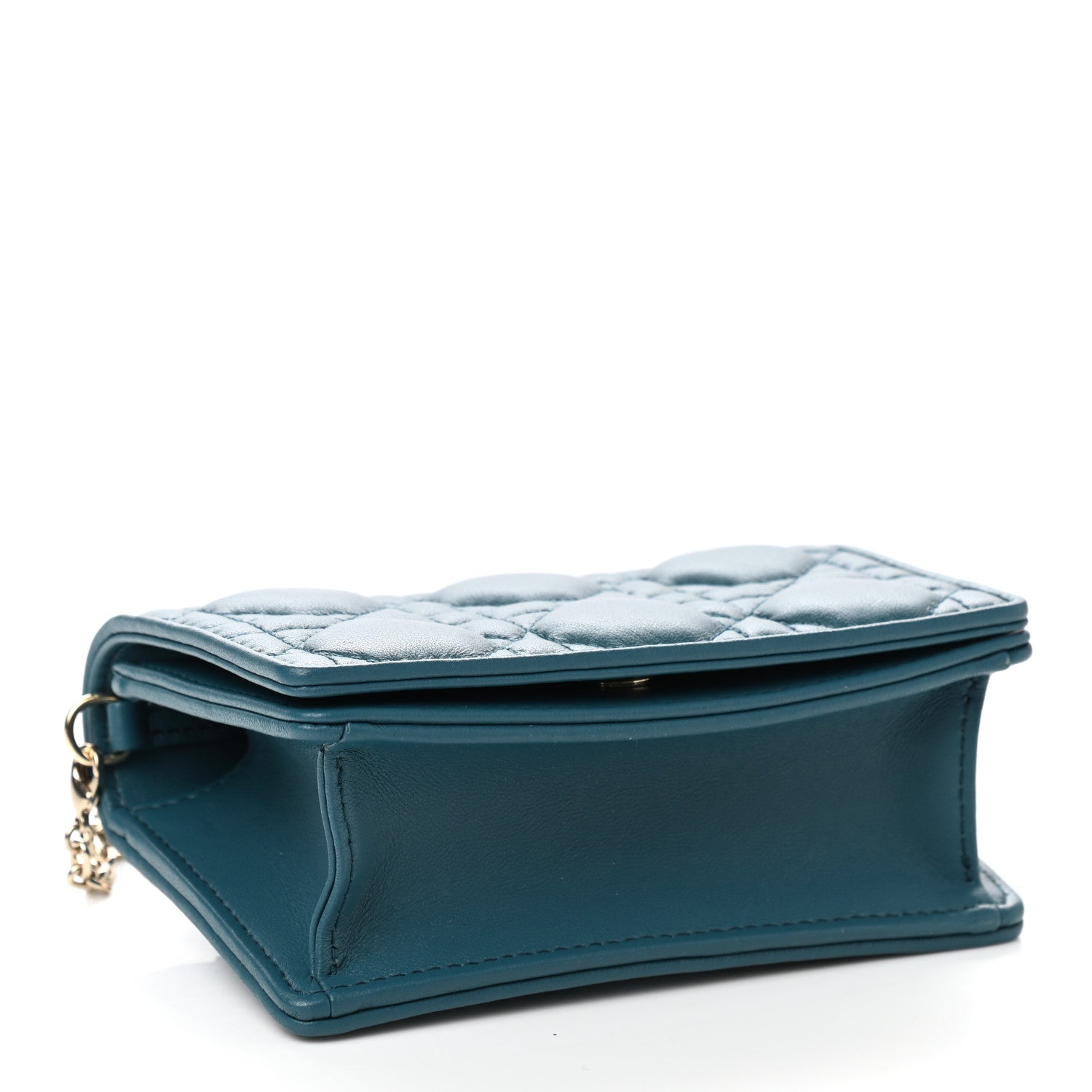 Christian Dior Lambskin Cannage Mini Waist Pouch on Chain Deep Ocean 4 of 11