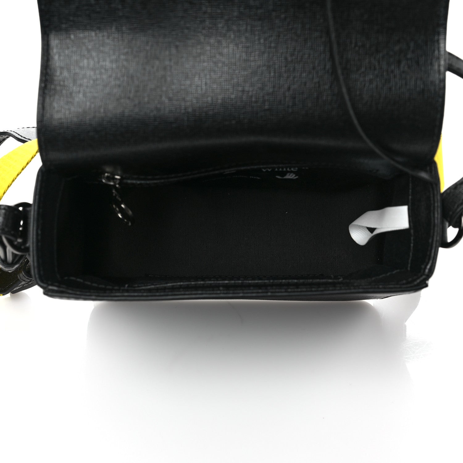 Off-White Calfskin Diag Flap Bag Black White 4 of 9