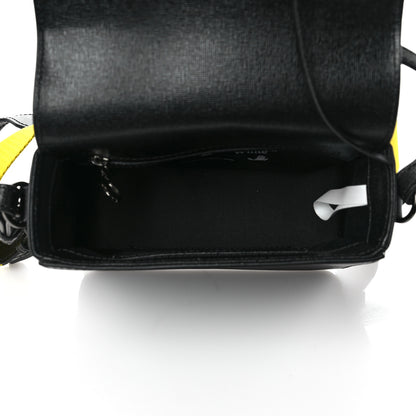 Off-White Calfskin Diag Flap Bag Black White 4 of 9