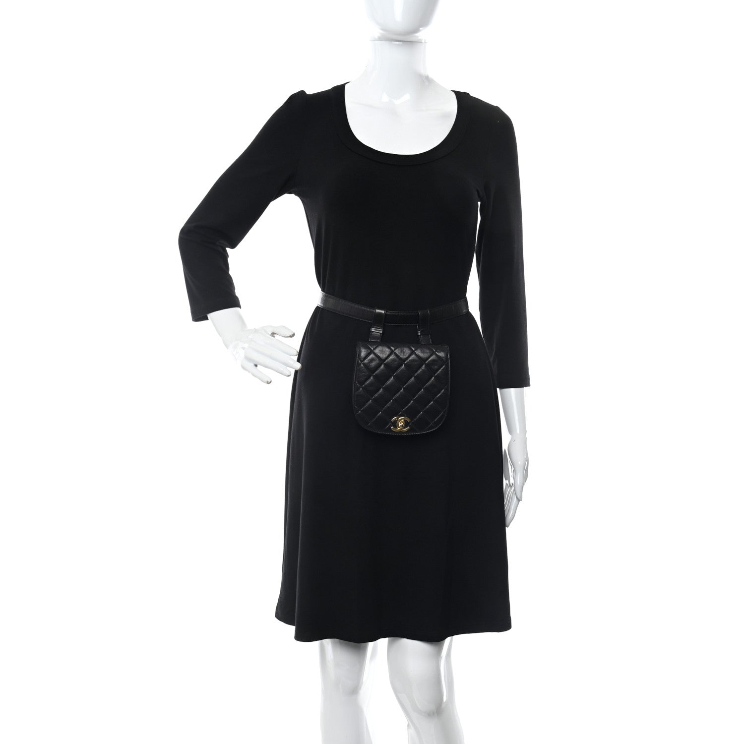 Chanel Lambskin Quilted Flap Waist Belt Bag 75 30 Black 2 of 13