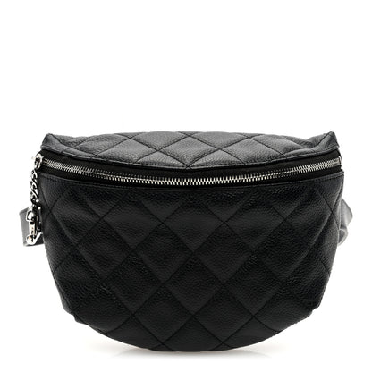 Chanel Grained Calfskin Quilted Waist Belt Bag Black 1 of 10