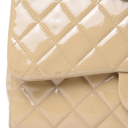 Chanel Patent Quilted Jumbo Double Flap Beige 14 of 14