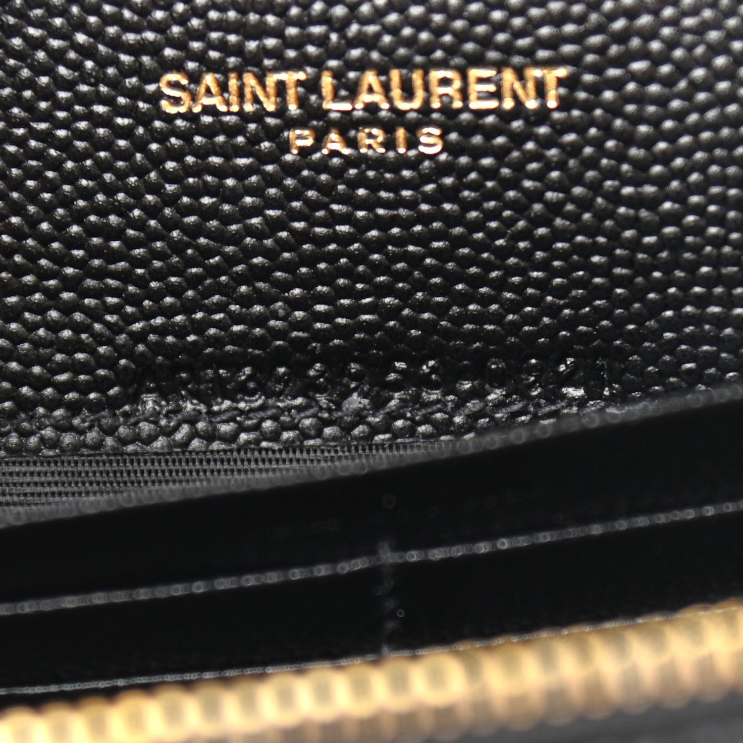 Saint Laurent Grain De Poudre Matelasse Chevron Monogram Envelope Chain Wallet Black 6 of 10