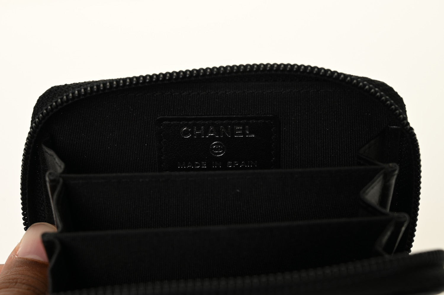 Chanel Caviar Quilted Boy Zip Around Coin Purse Wallet Black 12 of 20
