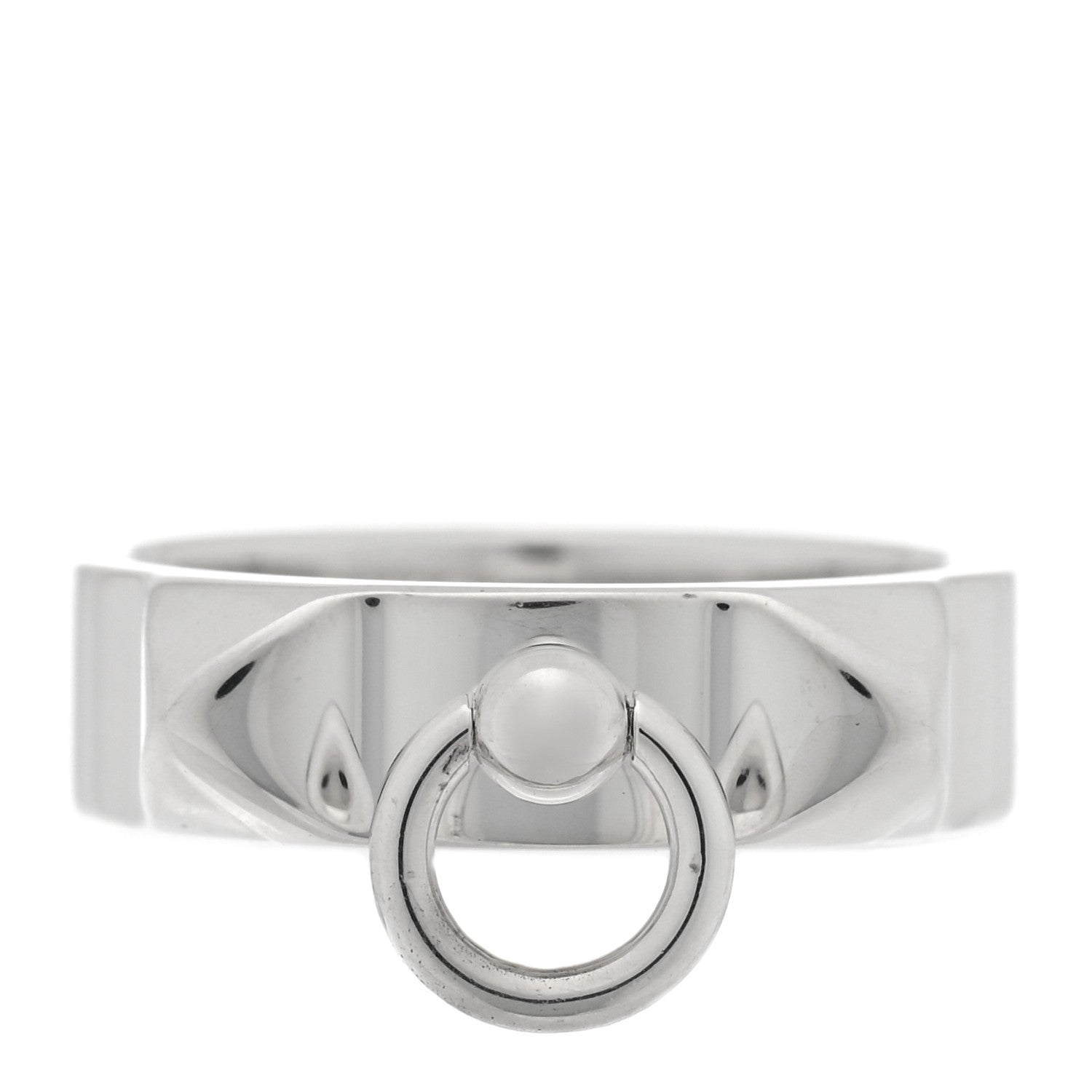 Hermes Sterling Silver PM Collier De Chien Ring 48 4.5 1 of 5