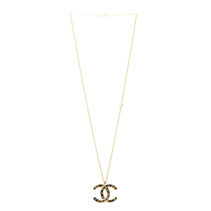 Chanel Metal CC Paris Button Necklace Gold 3 of 5