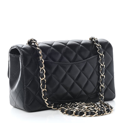 Chanel Lambskin Quilted Mini Rectangular Flap Black 2 of 8