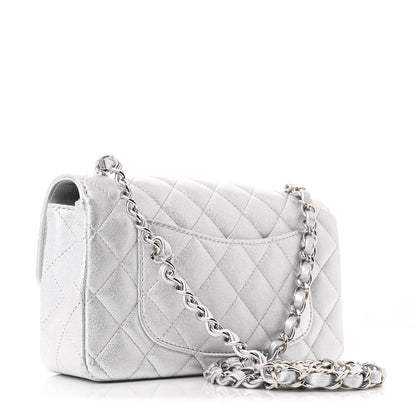 Chanel Metallic Calfskin Quilted Mini Rectangular Flap Silver 3 of 11