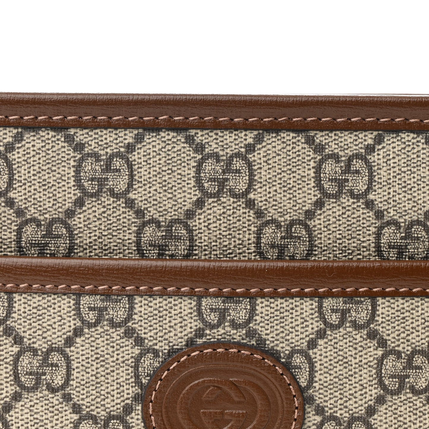 GG Supreme Monogram Azalea Calfskin Mini Retro Interlocking G Shoulder Bag Beige Ebony Brown Sugar