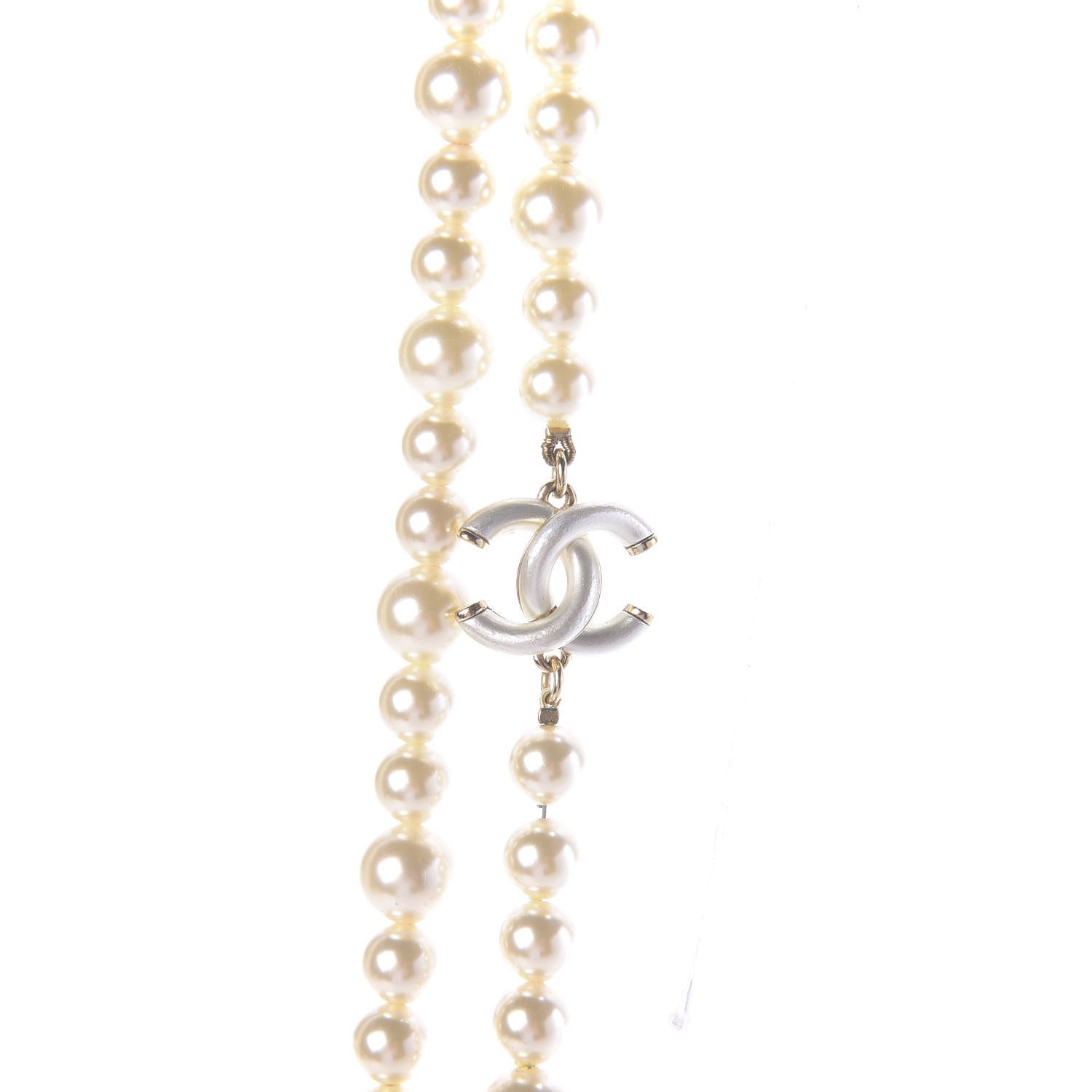 Chanel Graduated Pearl CC Long Necklace Gold 5 of 7