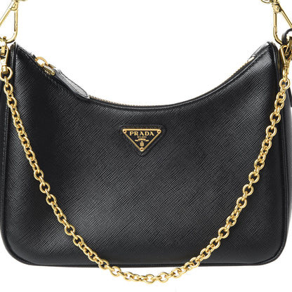 Prada Saffiano Lux Re-Edition 2005 Shoulder Bag Black 9 of 10