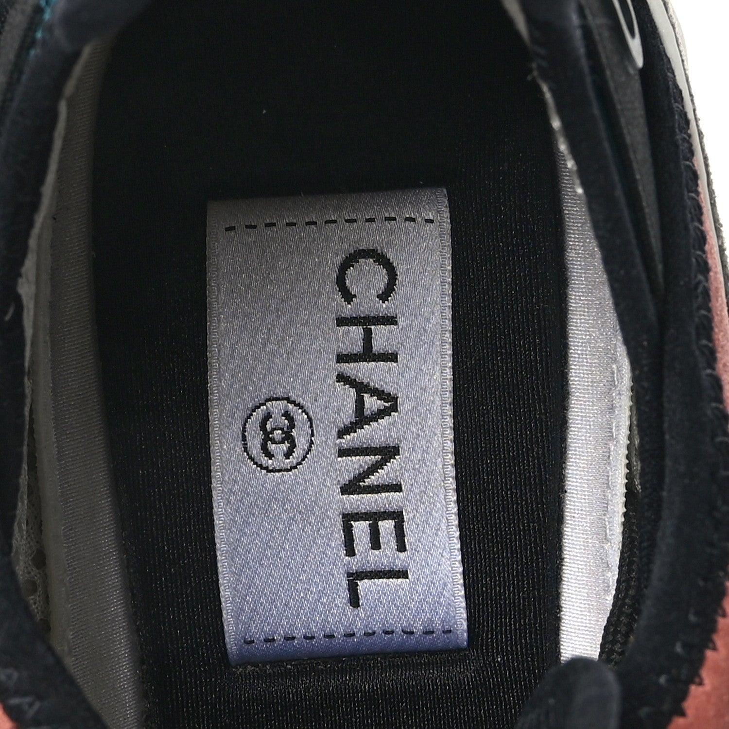 Chanel Fabric Suede CC Sneakers 38 White Light Grey Pink 7 of 8