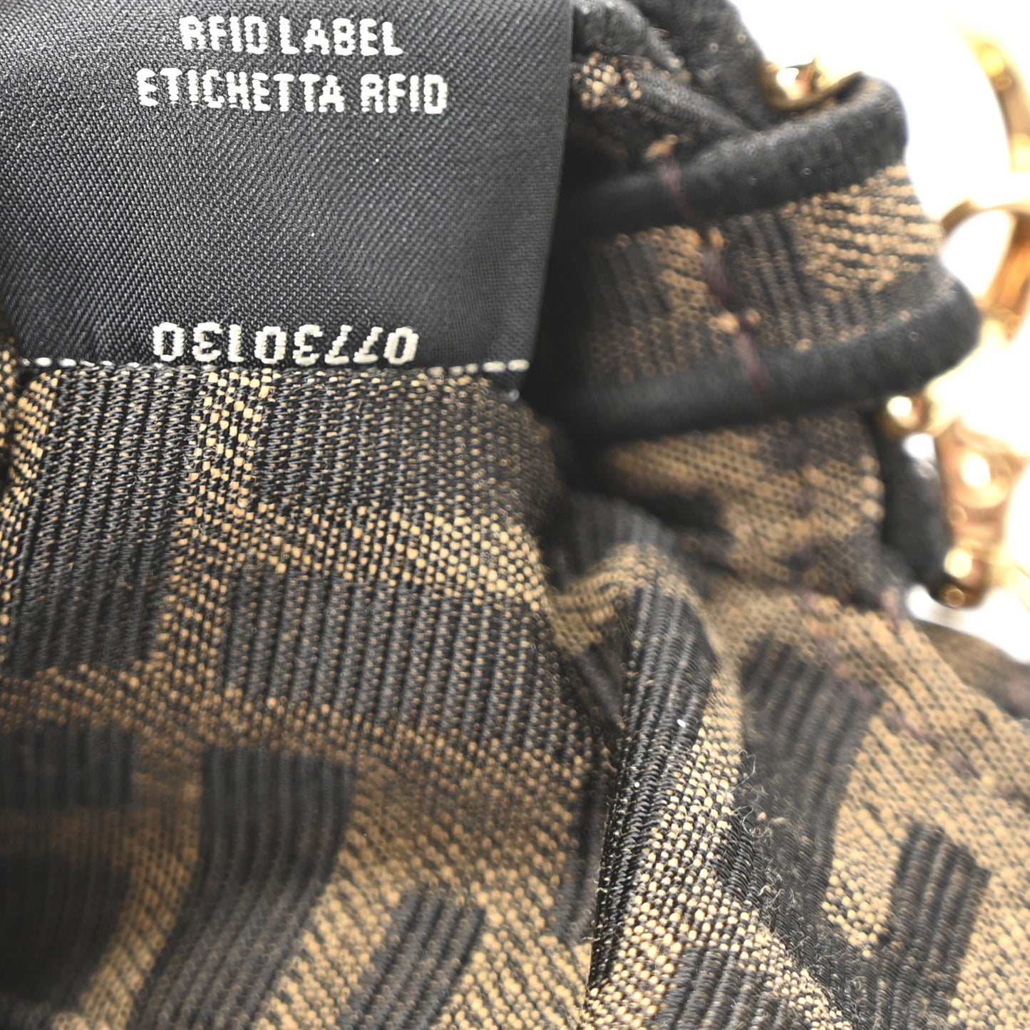 Fabric Jacquard FF 1974 Mini Baguette Tobacco Moro Black