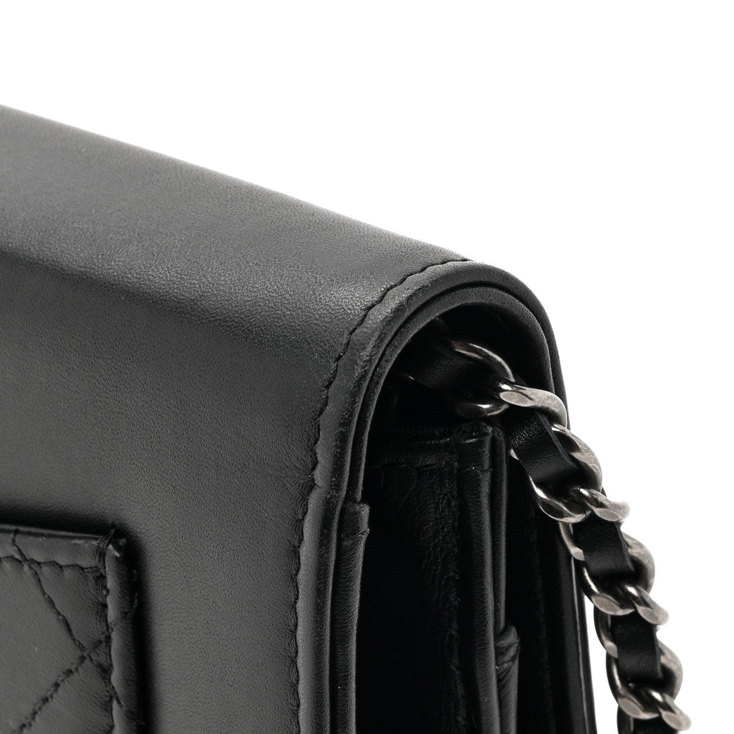 Chanel Calfskin Chain 20s Signe Wallet on Chain WOC Black 14 of 16