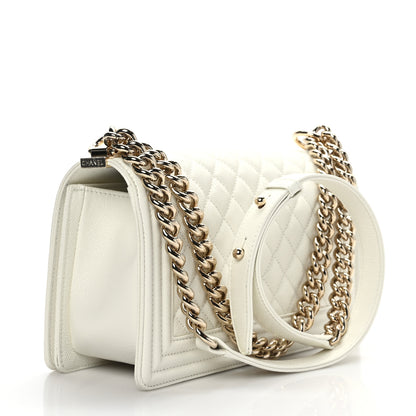 Chanel Caviar Quilted Medium Boy Flap White 3 of 9