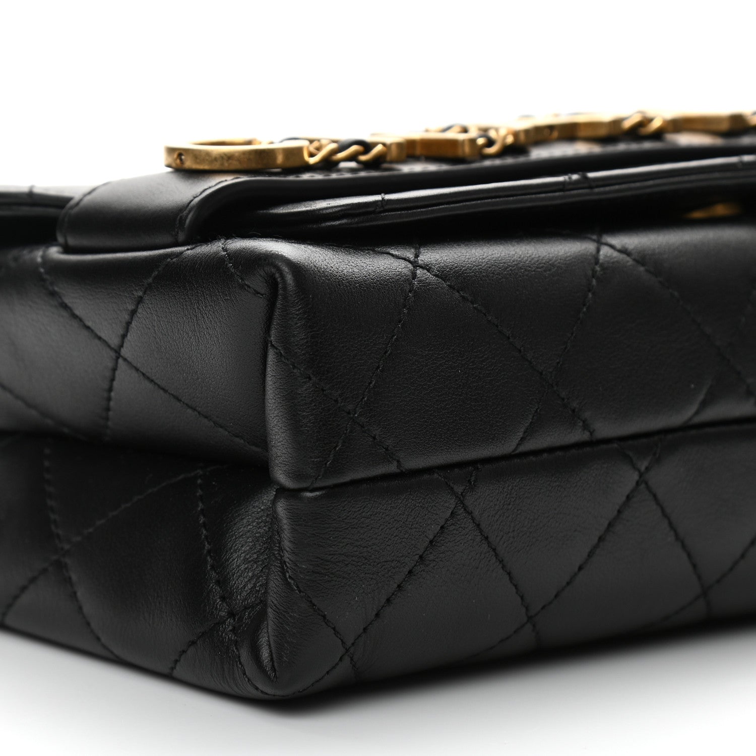 Chanel Calfskin Quilted Small Enchained Flap Black 9 of 13