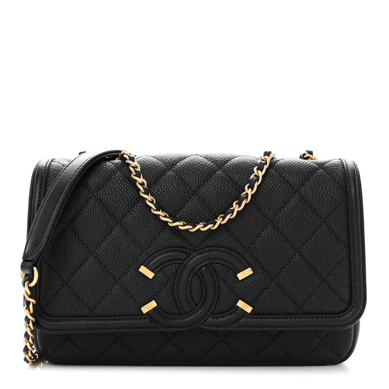 Chanel Caviar Quilted Small CC Filigree Flap Black 1 of 11
