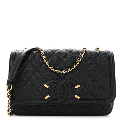Chanel Caviar Quilted Small CC Filigree Flap Black 1 of 11