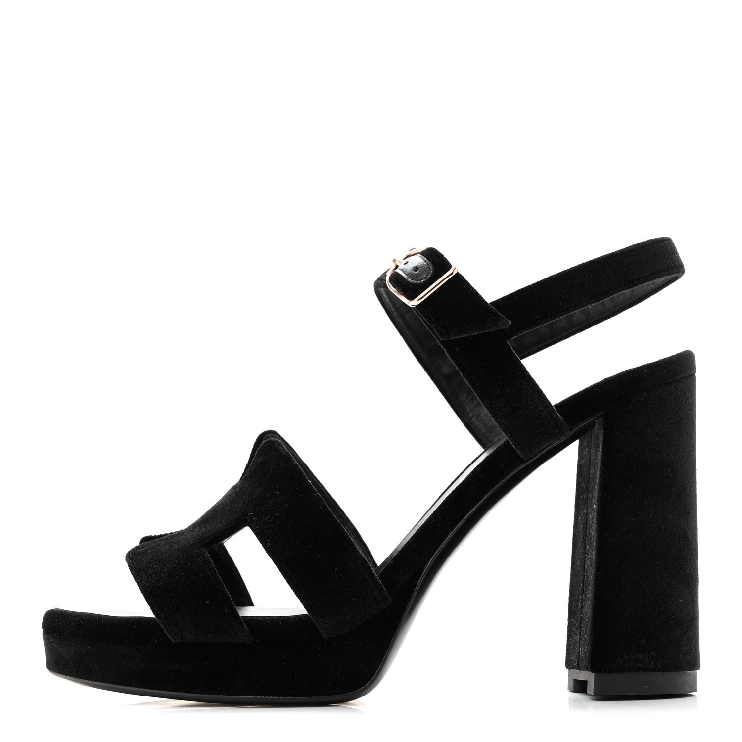 Hermes Velvet Jazz 90 Sandals 39 Black 1 of 9