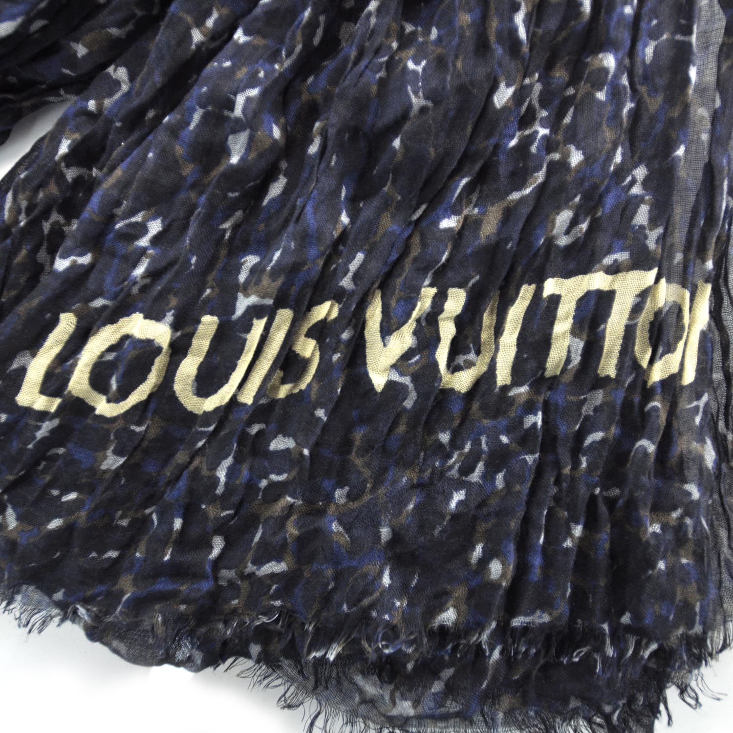 Louis Vuitton Cashmere Silk Lezard Etole Stole Marine 2 of 4