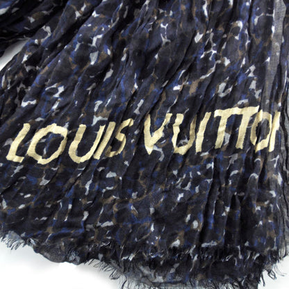 Louis Vuitton Cashmere Silk Lezard Etole Stole Marine 2 of 4