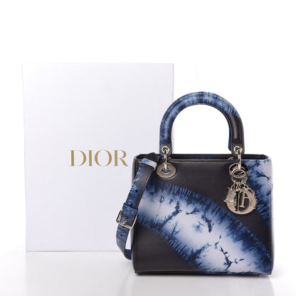 Christian Dior Calfskin Tie Dye Medium Lady Dior Blue Multicolor 10 of 10
