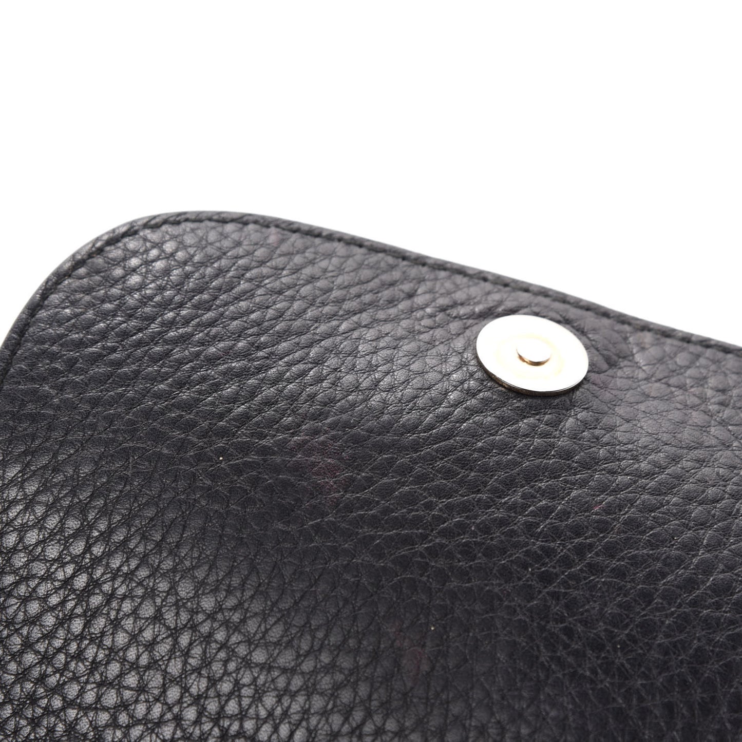 Pebbled Calfskin Small Soho Flap Crossbody Black