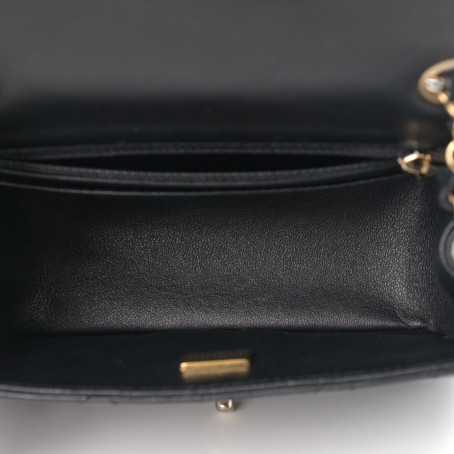 Lambskin Quilted Mini Square Flap Black