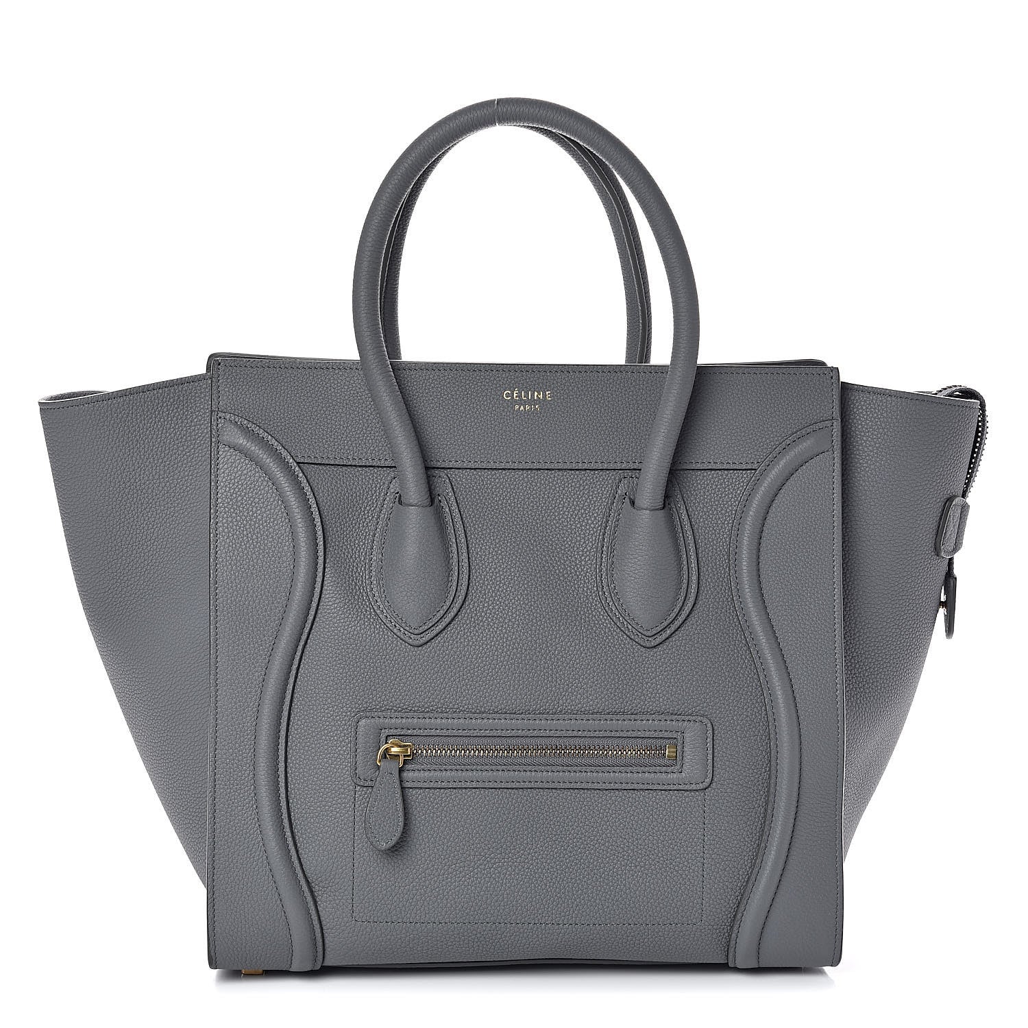 Celine Drummed Calfskin Mini Luggage Kohl 1 of 9