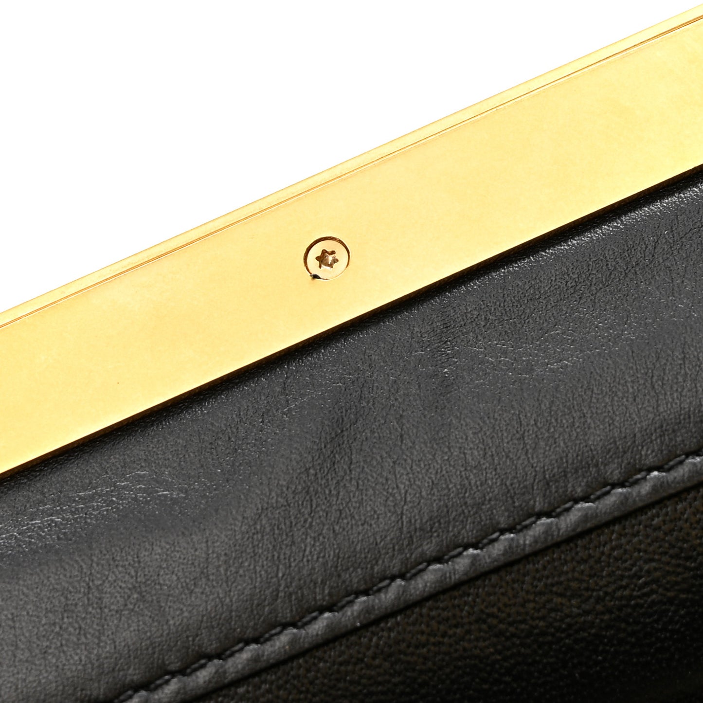 Smooth Calfskin Medium Clasp Shoulder Bag Black