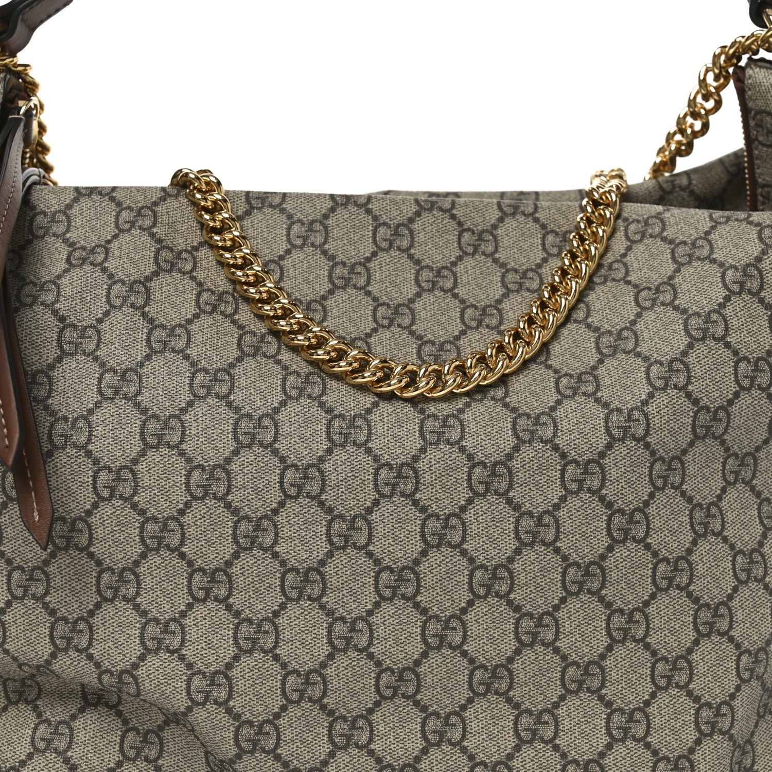Gucci GG Supreme Monogram Large Linea A Hobo Light Brown 8 of 10
