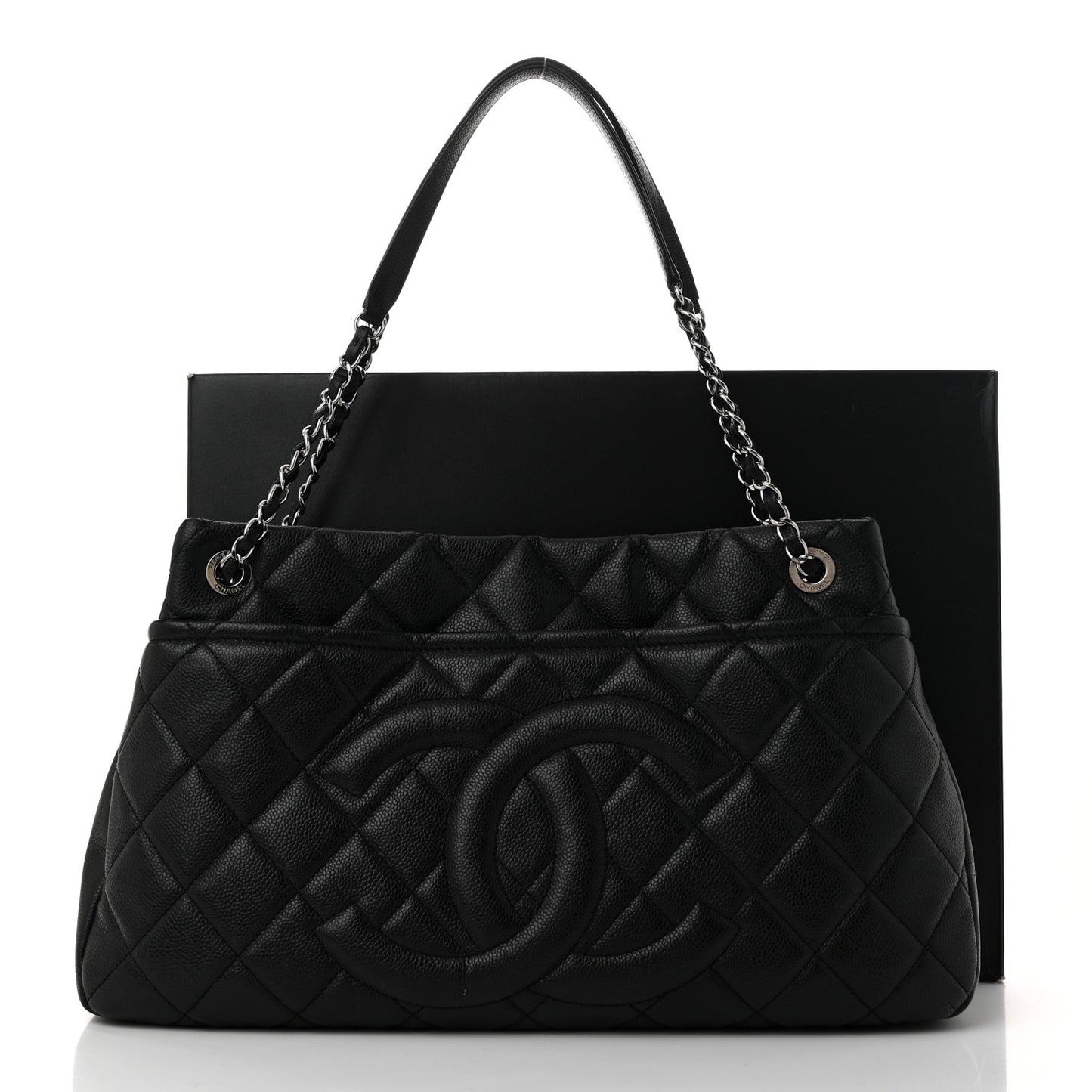 Quilted Grand Shopping Tote GST Black