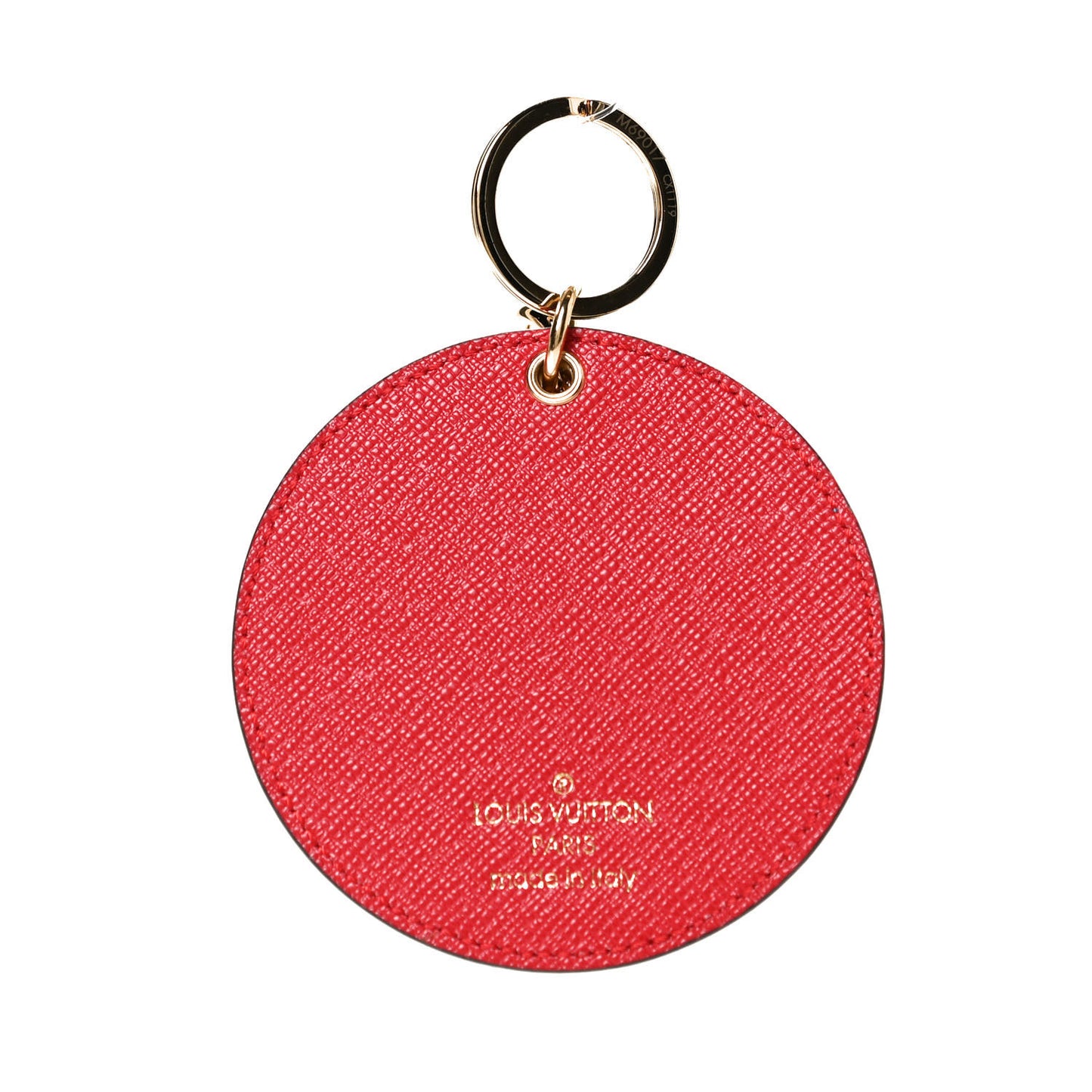 Denim Damier Monogram Patchwork Bag Charm Key Holder